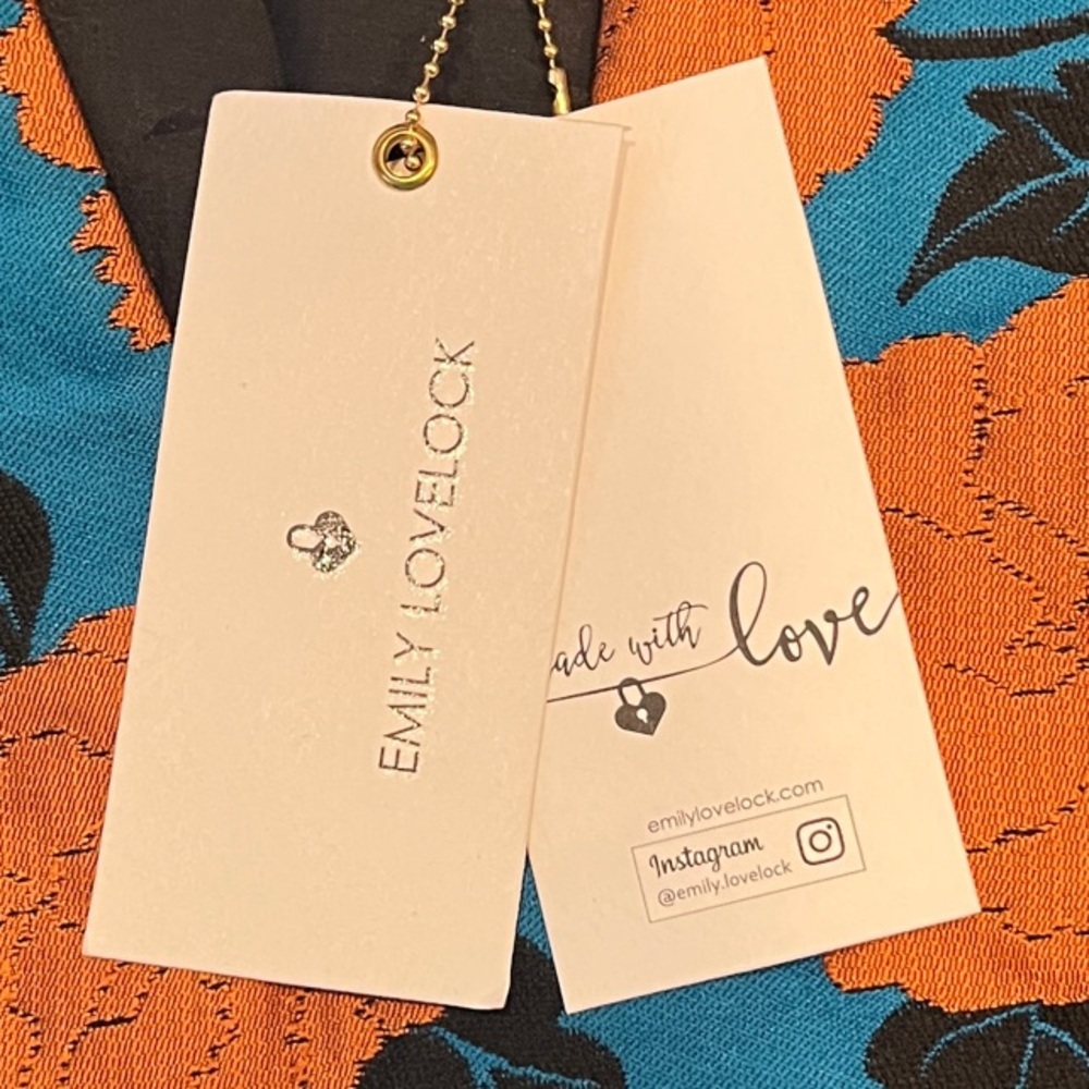Emily Lovelock New Small Blue and Orange Floral Dress - Picture 2 of 13